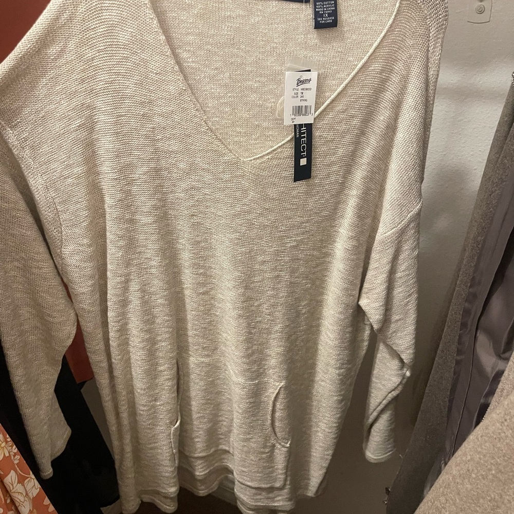 Architect Cream V-Neck Sweater